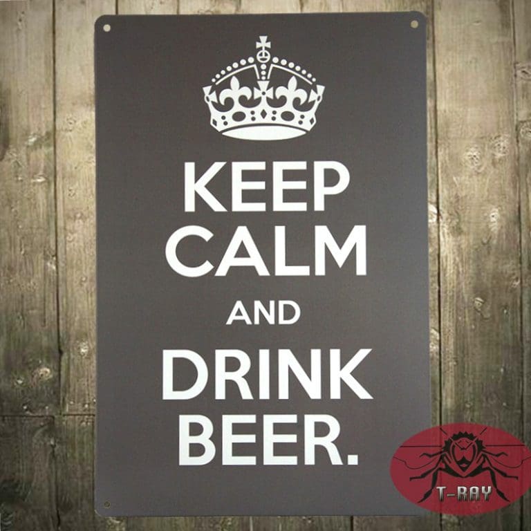 Keep CALM and Drink Beer - Home Bar Wall Sign Decor