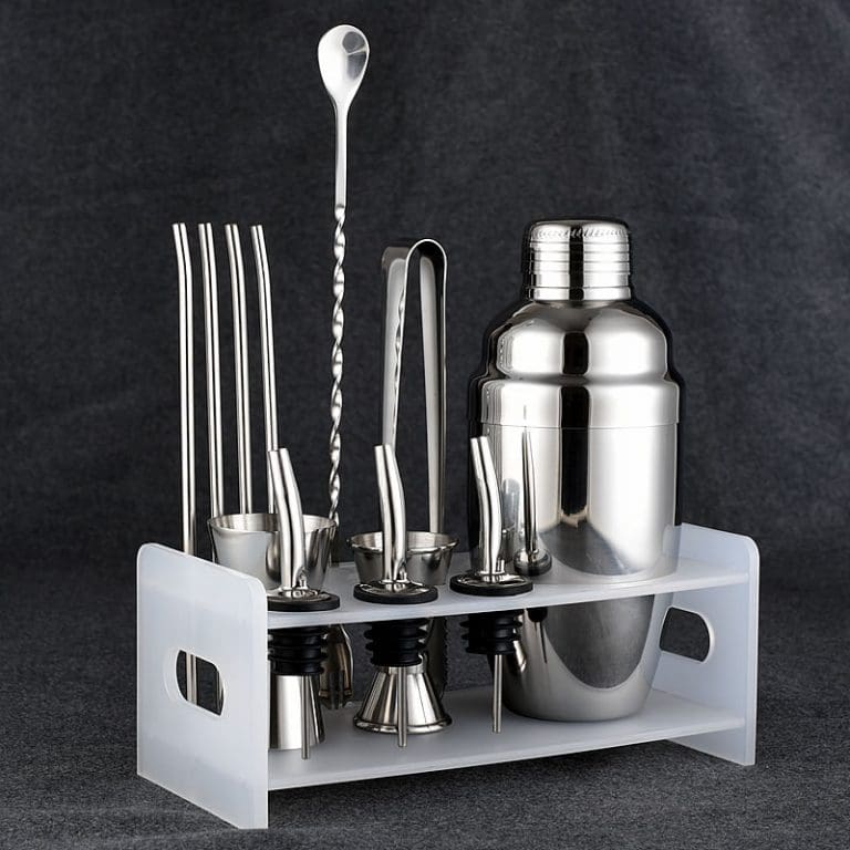 12 Piece Stainless Steel Cocktail Shaker w/Holder