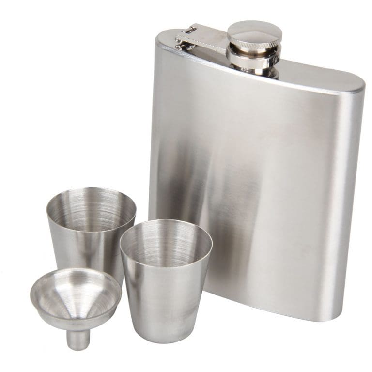 7oz Pocket Hip Flask + Funnel & Cups