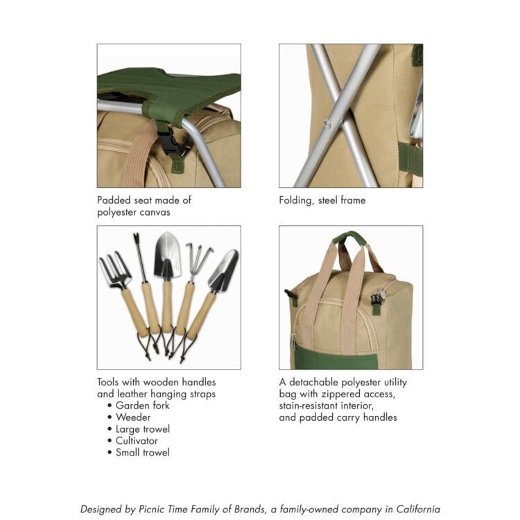 Gardener Gardening Stool with Garden Tools Set