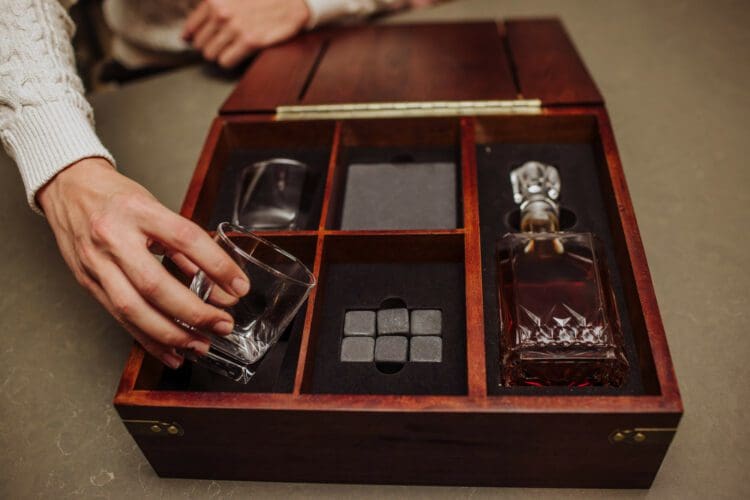 Whiskey Box Gift Set with Decanter